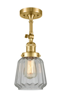 Franklin Restoration One Light Semi-Flush Mount in Satin Gold (405|201F-SG-G142)