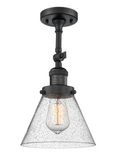 Franklin Restoration One Light Semi-Flush Mount in Matte Black (405|201F-BK-G44)