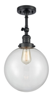 Franklin Restoration One Light Semi-Flush Mount in Matte Black (405|201F-BK-G202-10)