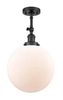 Franklin Restoration One Light Semi-Flush Mount in Matte Black (405|201F-BK-G201-12)