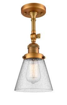 Franklin Restoration One Light Semi-Flush Mount in Brushed Brass (405|201F-BB-G64)