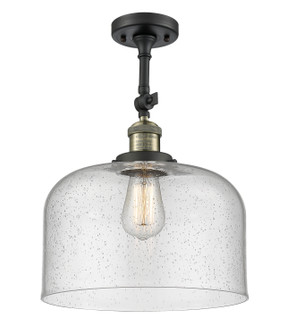 Franklin Restoration One Light Semi-Flush Mount in Black Antique Brass (405|201F-BAB-G74-L)