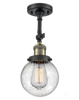 Franklin Restoration One Light Semi-Flush Mount in Black Antique Brass (405|201F-BAB-G204-6)