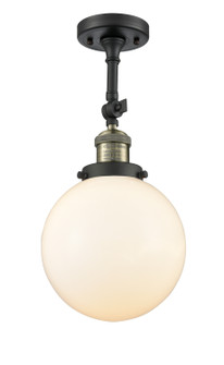 Franklin Restoration One Light Semi-Flush Mount in Black Antique Brass (405|201F-BAB-G201-8)