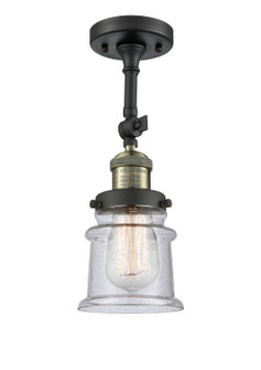 Franklin Restoration One Light Semi-Flush Mount in Black Antique Brass (405|201F-BAB-G184S)