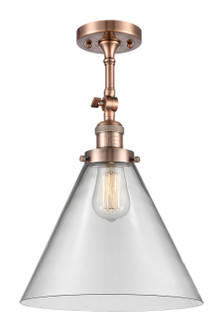 Franklin Restoration One Light Semi-Flush Mount in Antique Copper (405|201F-AC-G42-L)