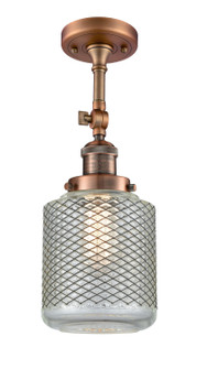 Franklin Restoration One Light Semi-Flush Mount in Antique Copper (405|201F-AC-G262)
