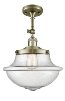 Franklin Restoration One Light Semi-Flush Mount in Antique Brass (405|201F-AB-G544)