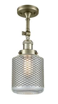 Franklin Restoration One Light Semi-Flush Mount in Antique Brass (405|201F-AB-G262)