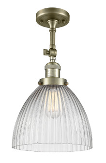 Franklin Restoration One Light Semi-Flush Mount in Antique Brass (405|201F-AB-G222)