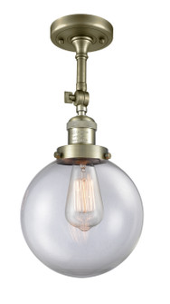 Franklin Restoration One Light Semi-Flush Mount in Antique Brass (405|201F-AB-G202-8)