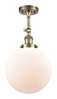 Franklin Restoration One Light Semi-Flush Mount in Antique Brass (405|201F-AB-G201-10)