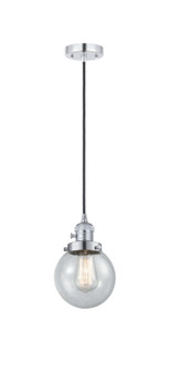 Franklin Restoration One Light Mini Pendant in Polished Chrome (405|201CSW-PC-G204-6)