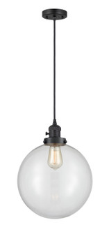 Franklin Restoration One Light Mini Pendant in Matte Black (405|201CSW-BK-G202-12)