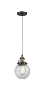 Franklin Restoration One Light Mini Pendant in Black Antique Brass (405|201CSW-BAB-G204-6)