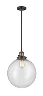 Franklin Restoration One Light Mini Pendant in Black Antique Brass (405|201CSW-BAB-G204-12)