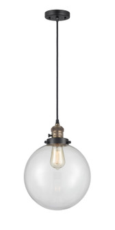 Franklin Restoration One Light Mini Pendant in Black Antique Brass (405|201CSW-BAB-G202-10)