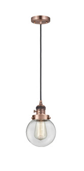 Franklin Restoration One Light Mini Pendant in Antique Copper (405|201CSW-AC-G202-6)