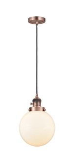 Franklin Restoration One Light Mini Pendant in Antique Copper (405|201CSW-AC-G201-8)