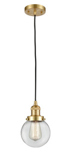 Franklin Restoration One Light Mini Pendant in Satin Gold (405|201C-SG-G202-6)
