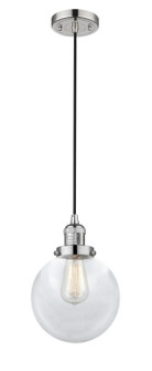 Franklin Restoration LED Mini Pendant in Polished Nickel (405|201C-PN-G202-8-LED)