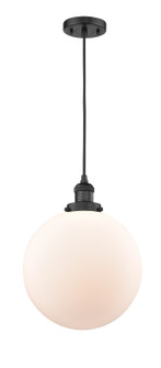 Franklin Restoration LED Mini Pendant in Matte Black (405|201C-BK-G201-12-LED)
