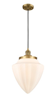 Franklin Restoration One Light Mini Pendant in Brushed Brass (405|201C-BB-G661-12)