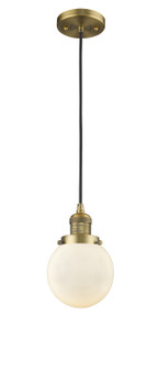 Franklin Restoration One Light Mini Pendant in Brushed Brass (405|201C-BB-G201-6)