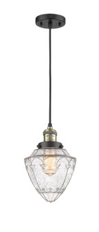 Franklin Restoration One Light Mini Pendant in Black Antique Brass (405|201C-BAB-G664-7)