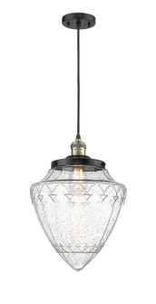 Franklin Restoration One Light Mini Pendant in Black Antique Brass (405|201C-BAB-G664-12)