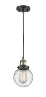 Franklin Restoration One Light Mini Pendant in Black Antique Brass (405|201C-BAB-G204-6)