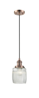Franklin Restoration One Light Mini Pendant in Antique Copper (405|201C-AC-G302)
