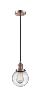 Franklin Restoration LED Mini Pendant in Antique Copper (405|201C-AC-G204-6-LED)