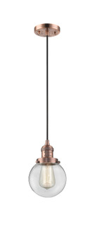 Franklin Restoration One Light Mini Pendant in Antique Copper (405|201C-AC-G202-6)