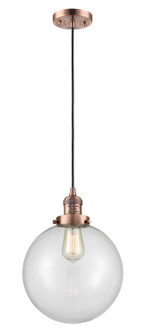 Franklin Restoration LED Mini Pendant in Antique Copper (405|201C-AC-G202-10-LED)