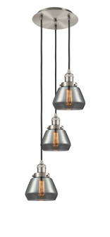 Franklin Restoration Three Light Pendant in Brushed Satin Nickel (405|113F-3P-SN-G173)