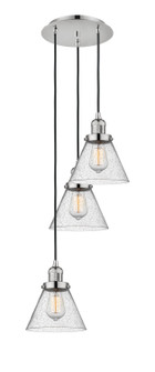 Franklin Restoration Three Light Pendant in Polished Nickel (405|113F-3P-PN-G44)