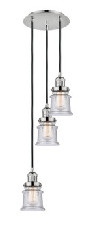 Franklin Restoration Three Light Pendant in Polished Nickel (405|113F-3P-PN-G184S)