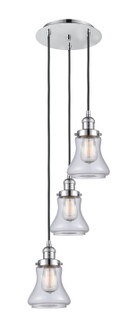 Franklin Restoration Three Light Pendant in Polished Chrome (405|113F-3P-PC-G192)