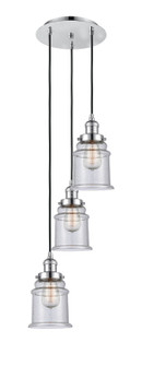 Franklin Restoration Three Light Pendant in Polished Chrome (405|113F-3P-PC-G184)