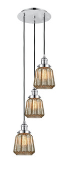 Franklin Restoration Three Light Pendant in Polished Chrome (405|113F-3P-PC-G146)