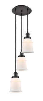 Franklin Restoration Three Light Pendant in Oil Rubbed Bronze (405|113F-3P-OB-G181)