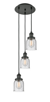 Franklin Restoration Three Light Pendant in Matte Black (405|113F-3P-BK-G54)