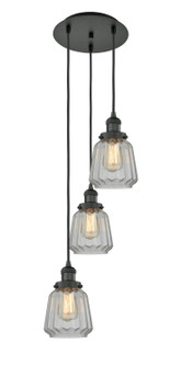 Franklin Restoration Three Light Pendant in Matte Black (405|113F-3P-BK-G142)
