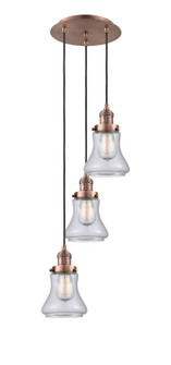 Franklin Restoration Three Light Pendant in Antique Copper (405|113F-3P-AC-G192)