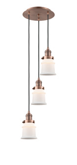 Franklin Restoration Three Light Pendant in Antique Copper (405|113F-3P-AC-G181S)