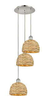 Ballston Three Light Pendant in Polished Nickel (405|113B-3P-PN-RBD-8-NAT)