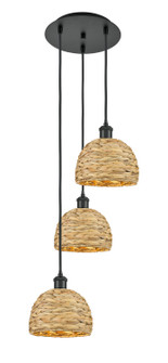 Ballston Three Light Pendant in Matte Black (405|113B-3P-BK-RBD-8-NAT)