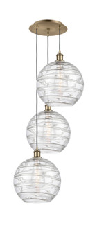 Ballston Three Light Pendant in Antique Brass (405|113B-3P-AB-G1213-12)
