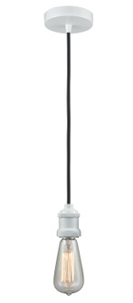 Edison One Light Mini Pendant in White (405|100W-10BK-1W)